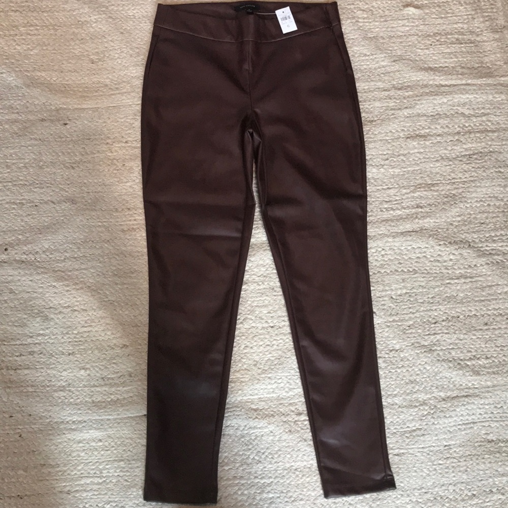 Burgandy/brown imitation leather pants